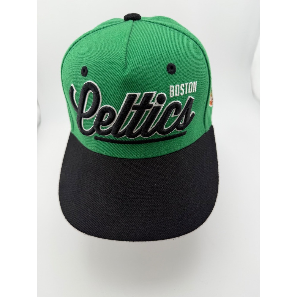 NBA Boston Celtics Youth Snapback Hat Green Black Script‎ Logo Adjustable Cap